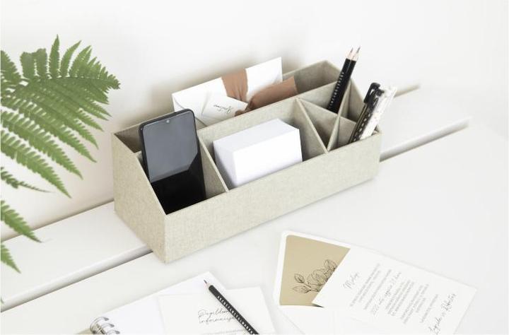 Produktbild Bigso Bürobutler Leinenbezug Elisa Linen Nature, Desktop-Organizer