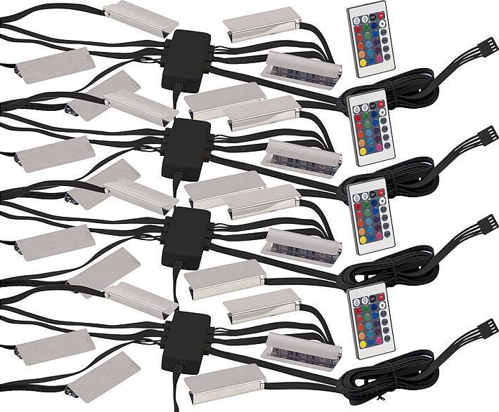 Lunartec 4er-Set LED-Glasbodenbeleuchtung (LED)