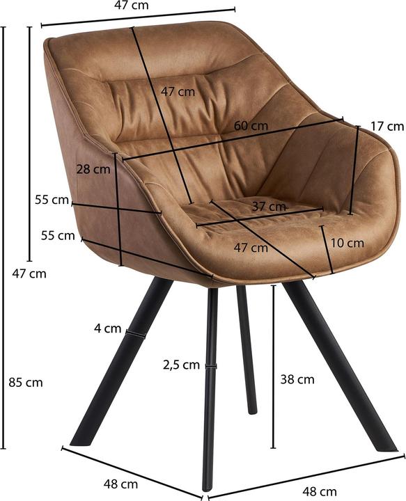 Produktbild FineBuy Stühle Kunstleder Beige