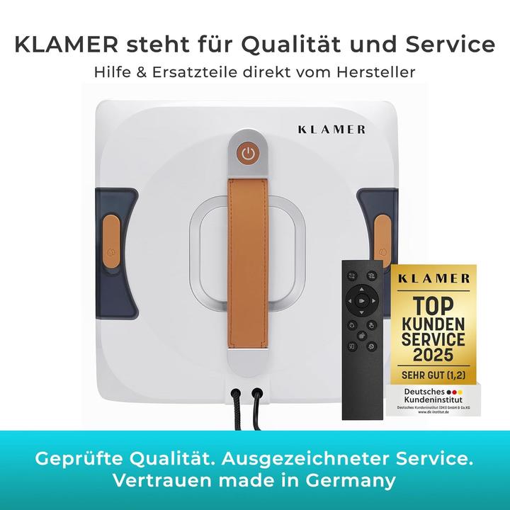 Actual product image KLAMER Fensterputzroboter, Kompakter Fensterroboter mit automatischer Kanten-Erkennung, Dual Sp…