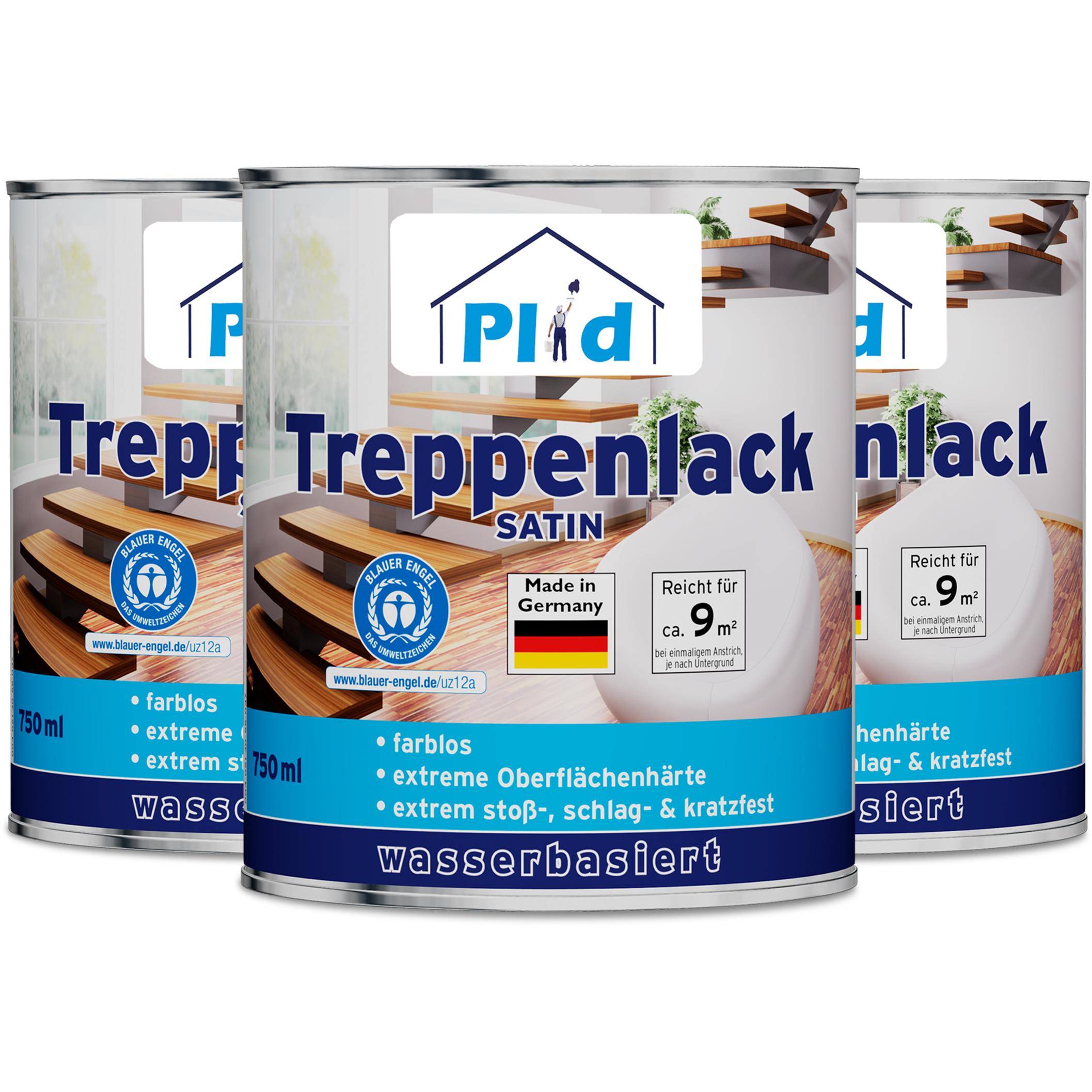 Plid, Lack, Treppenlack 2,25L Farblos Satin, für ca. 27m² /Treppensiegel Klarlack Holzlack (Farblos, 2.25 l)