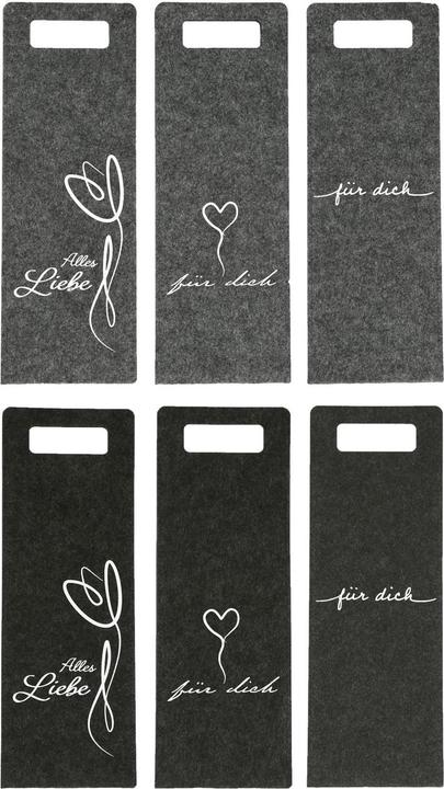 Casativo Flaschentasche aus Filz mit Druck (1x)