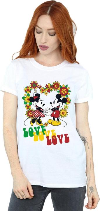Immagine prodotto Disney Mickey And Minnie Mouse Hippie Love Maglietta Ampia Donna (L)