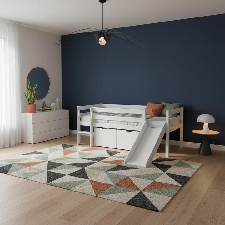 Image du produit Vipack Lit Pino avec toboggan et 2 tiroirs (90 x 200 cm)