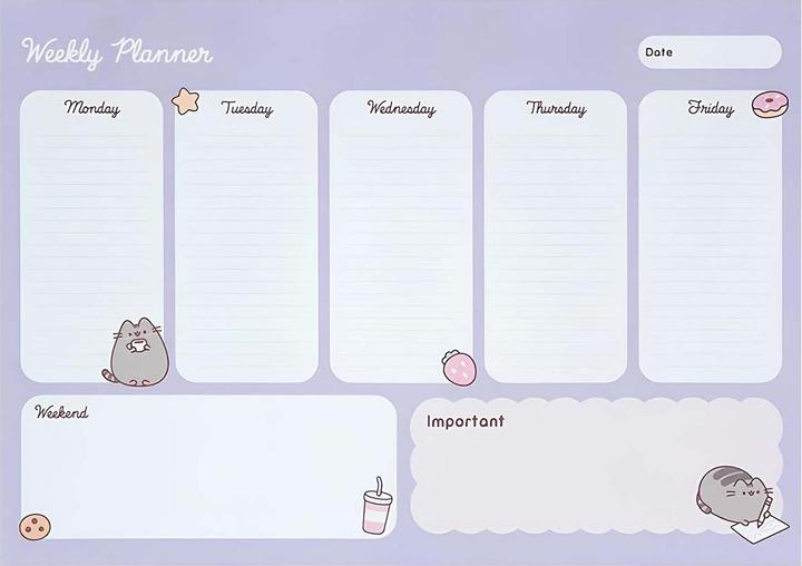 Image du produit Pusheen - Agenda hebdomadaire de la collection Moments, 54 pages A4 (29 x 21 cm)