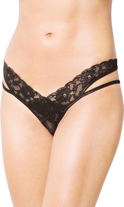 Softline String ouvert en noir (L, M)