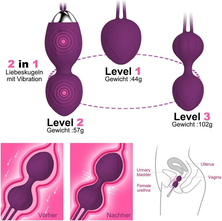 Produktbild Yevior 3-teiliges Beckenbodentrainer-Set mit Vibrator