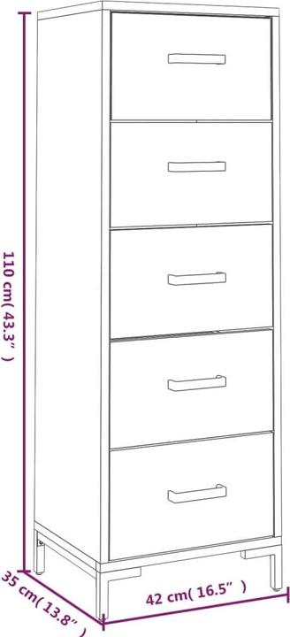 Image du produit vidaXL Marguerite (42 x 35 x 110 cm)