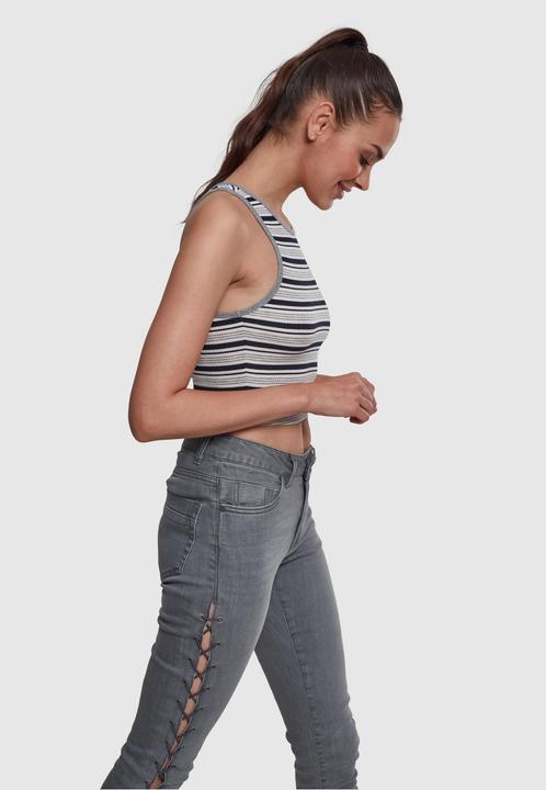 Immagine prodotto Urban Classics Top a strisce a coste per donna (L)