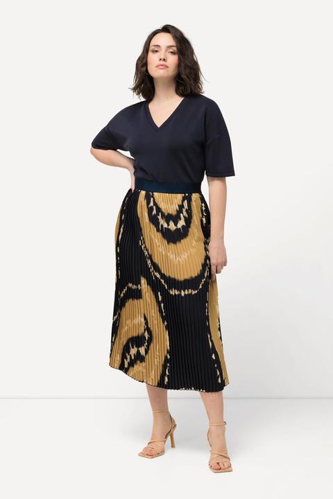 Immagine prodotto Ulla Popken Gonna plissettata dal taglio svasato con stampa batik e cintura elastica (42, 44)