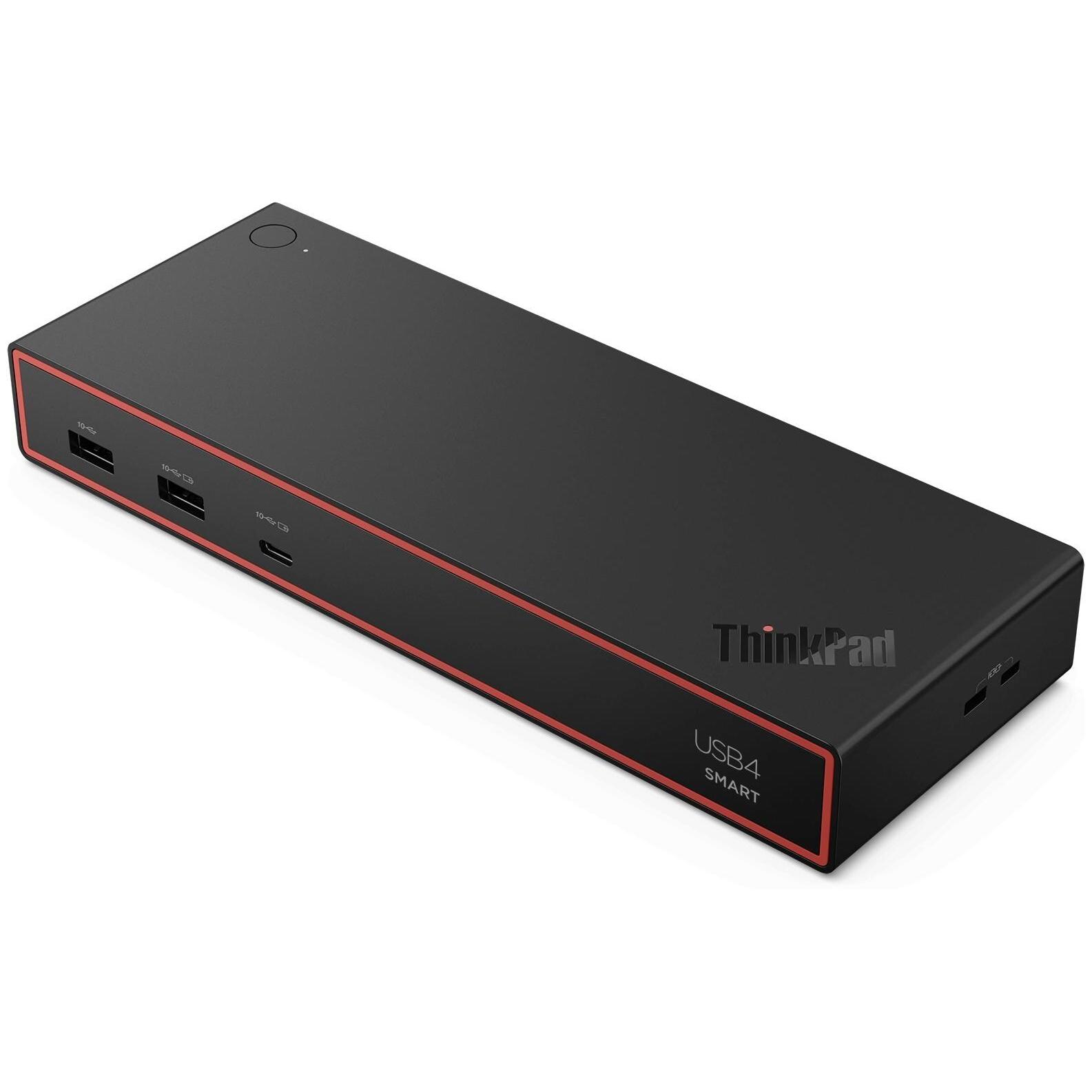 Lenovo ThinkPad USB4 Smart Dock 5500 100W (USB-C, 4 Ports), Dockingstation + USB Hub, Schwarz