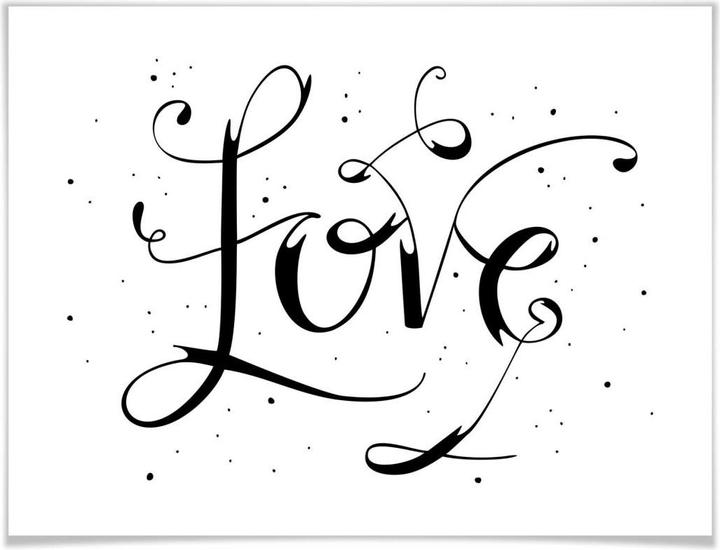 Produktbild Trenddeko Handlettering Love - weiss (150 x 120 cm)