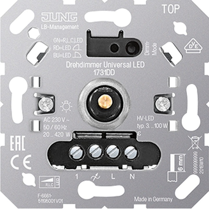Produktbild JUNG Drehdimmer UNI LED 1731DD