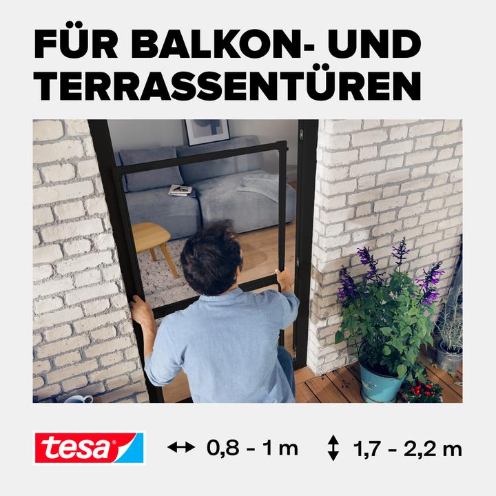 Produktbild tesa FALT Insektenschutz für Türen, grössenverstellbarer Alu-Rahmen, faltbar (100 x 220 cm)