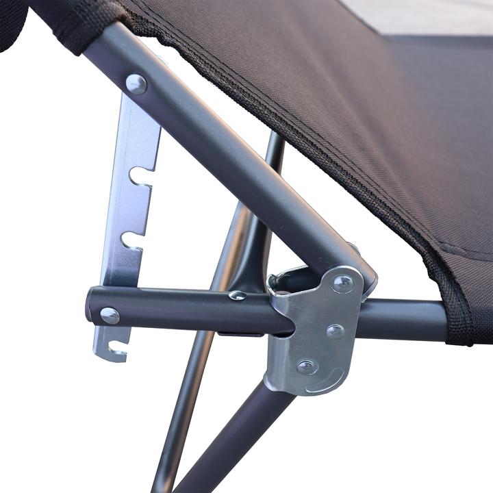 Actual product image VCM Sun lounger deck chair with sun canopy (185 cm)