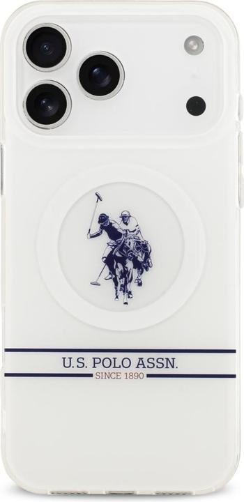 Image du produit U.S. Polo US Polo DH and Bottom Stripe Logo MagSafe Case for iPhone 17 Pro Max White (Apple iPhone 17 Pro Max)