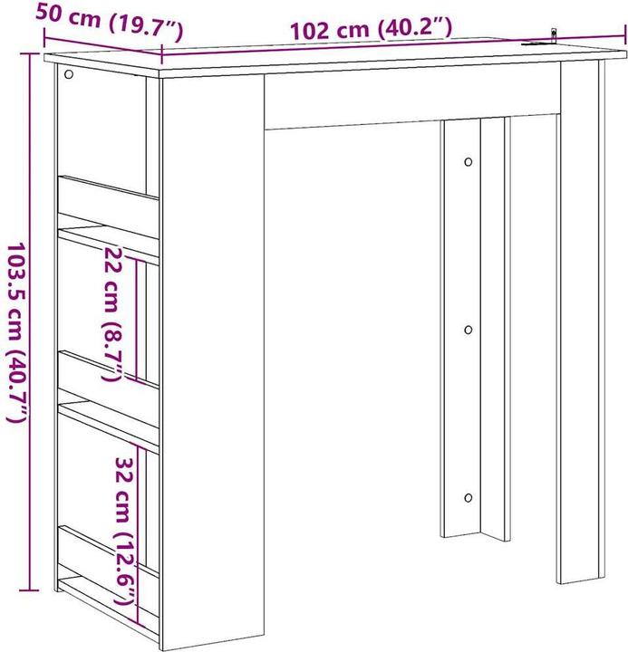 Actual product image vidaXL Bartisch