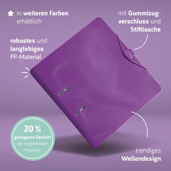 Produktbild Brunnen WAVE Ordner purple Kunststoff 7,0 cm DIN A4 (A4, 70 mm, 1 Stk.)
