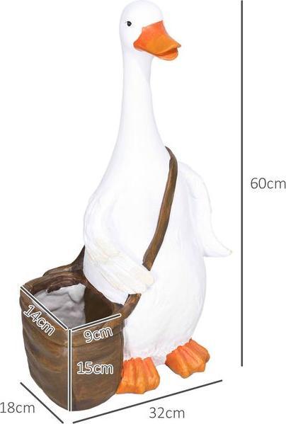 Produktbild Swisshandel24 Pflanztopf "Schwan mit Schulranzen" Design, Übertopf mit Entwässerungsbohrung, für Indoor & Outdoor (18 cm)