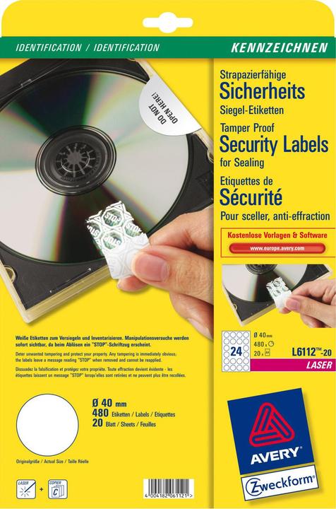 Immagine prodotto Avery Etichette laser per uso intensivo