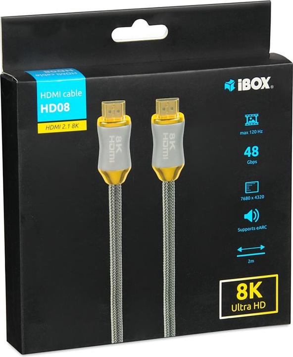 Produktbild iBox HDMI Typ A – HDMI Typ A (2 m, HDMI, 2.1)