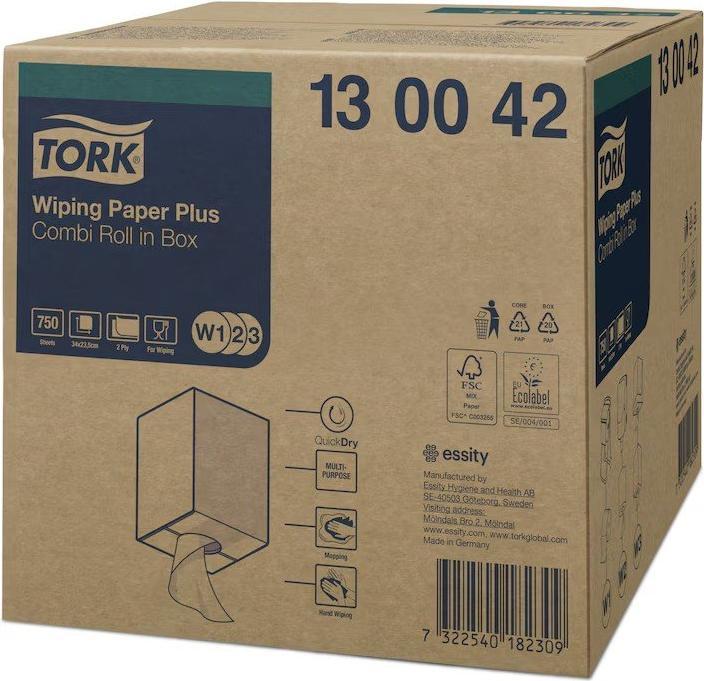 Actual product image Tork Cleaning cloths, white, 750 cloths per pack (1 x)