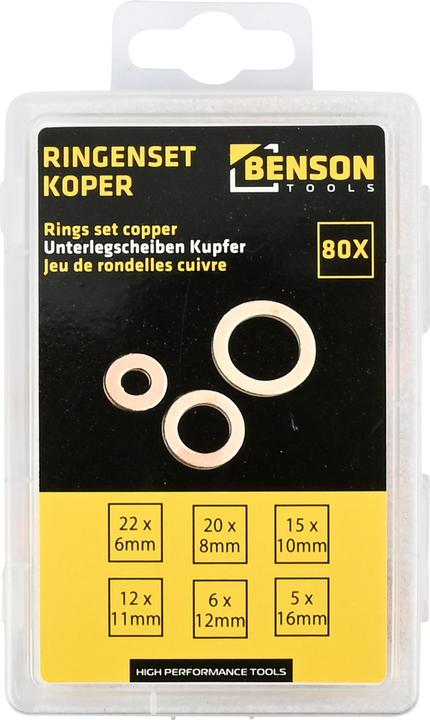 Produktbild Benson Ringe Set Kupfer 80 Stück