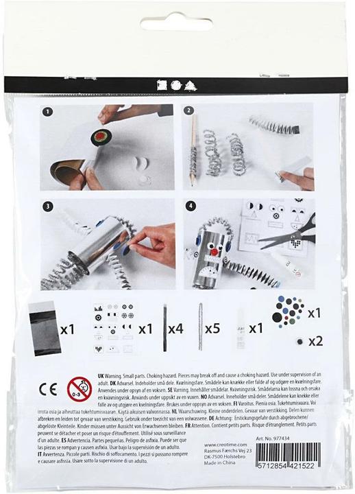 Image du produit Creativ Company Set de bricolage mini robot rouleau de papier toilette 7 pièces, argenté