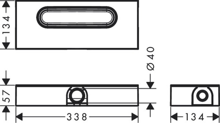 Actual product image hansgrohe Basic body uBox universal for shower channels Drain body, flat (343 mm)