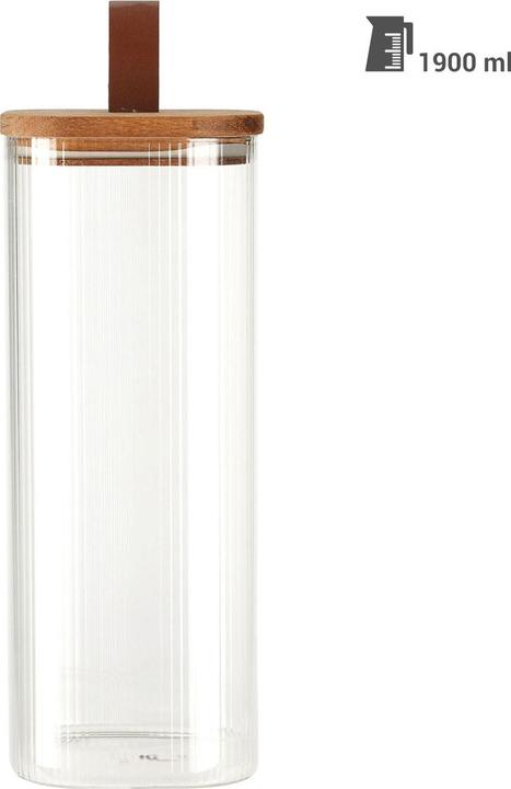 Actual product image Excellent Houseware Vorratsglas mit Akazienholzdeckel, 1900 ml, 2er-Set (1.90 l)