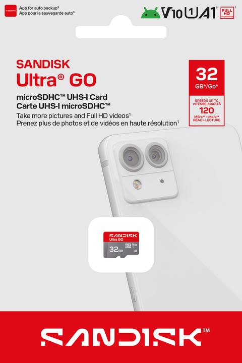 Produktbild SANDISK Ultra MicroSD UHS-I 32GB 120MB/s R (32 GB, microSDHC, U1, UHS-I)