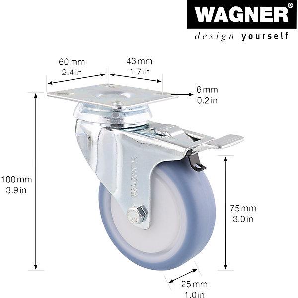 Productafbeelding Wagner System Zwenkwiel 75mm met rem