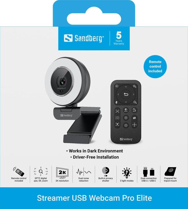 Produktbild Sandberg Streamer USB Webcam Pro Elite (3.60 Mpx)