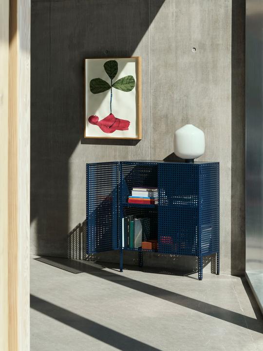 Actual product image HAY - Perforated Cabinet Floor Medium - H95 cm - Steel Blue
