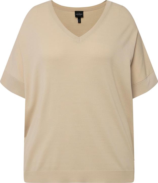 Produktbild Ulla Popken Strickshirt, Viskose-Mix, V-Ausschnitt, Halbarm (56)