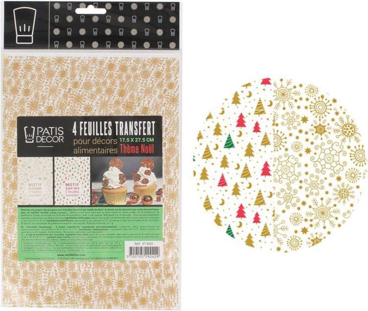 Immagine prodotto Patisdécor Feuilles transfert chocolat - Noel (4 pz.)