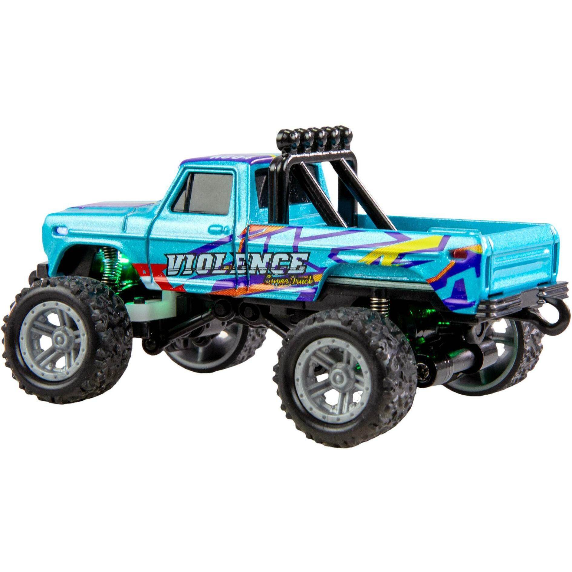 Amewi Monster Truck Die Cast 1:64 RTR, Blau, Altersempfehlung (RTR Ready-to-Run) (22697)