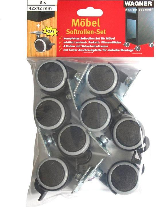 Image du produit Wagner System Roulette double pour meublesn-kit ø 40 mm 8 pcs. soft
