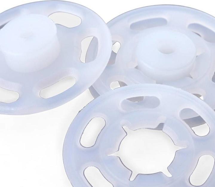 Immagine prodotto Prym Bottone a pressione da cucire, trasparente 7 mm, confezione da 24 pezzi.
