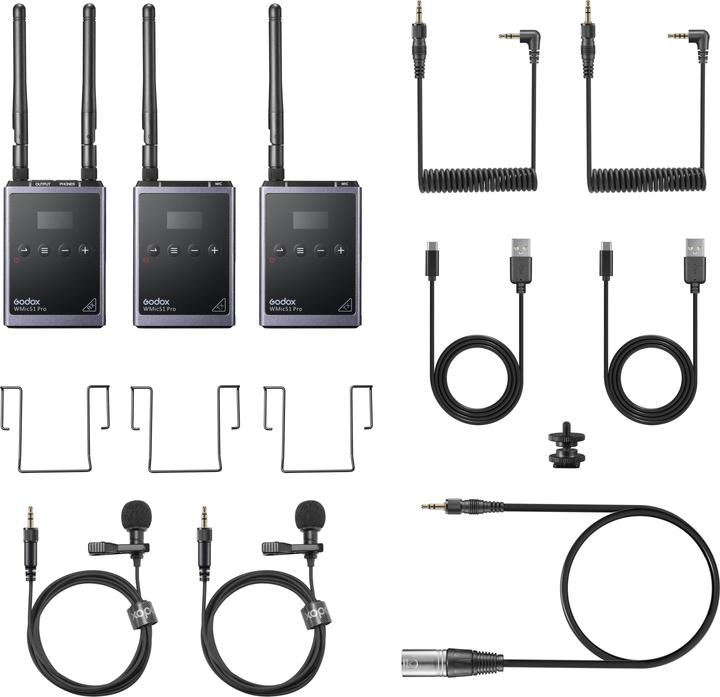 Actual product image Godox Camera-Mount, 2-Pers. Omni Lavalier-Mic Wireless Omni Lavalier Microphone System