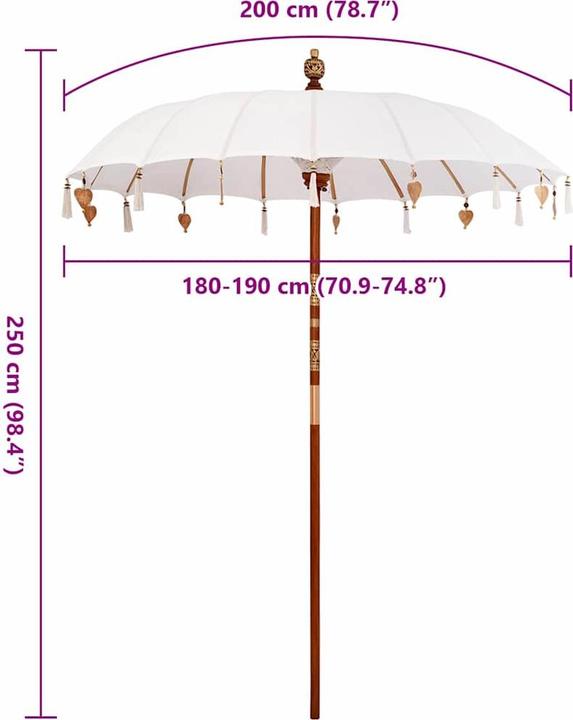 Produktbild vidaXL Balinesischer Sonnenschirm (1.90 m)