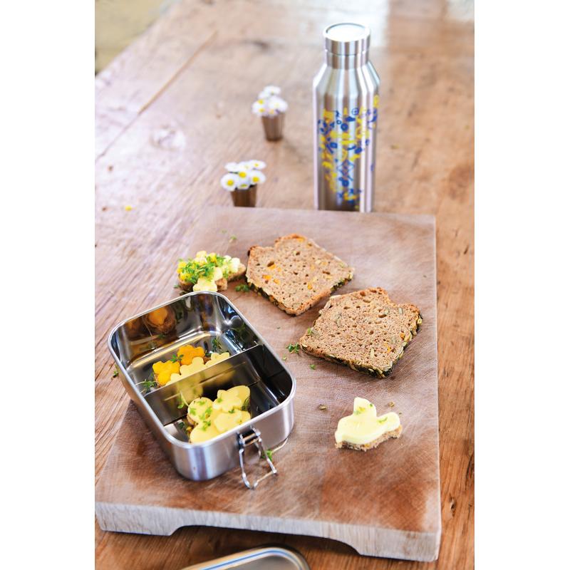 Thumbnail - Blockhütte Step by Step Brotzeitbox Edelstahllunchbox mit Trennwand, Lunchbox, Grau