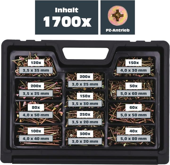 Produktbild Helpmate Holzschrauben Set (1700 Schrauben pro Stück)