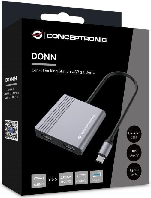 Produktbild Conceptronic 4-in-1 USB 3.2 Gen 1 Docking Station (USB-C, 4 Ports)