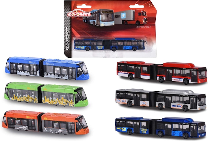 Productafbeelding Majorette Man City Bus en Siemens Avenio Tram