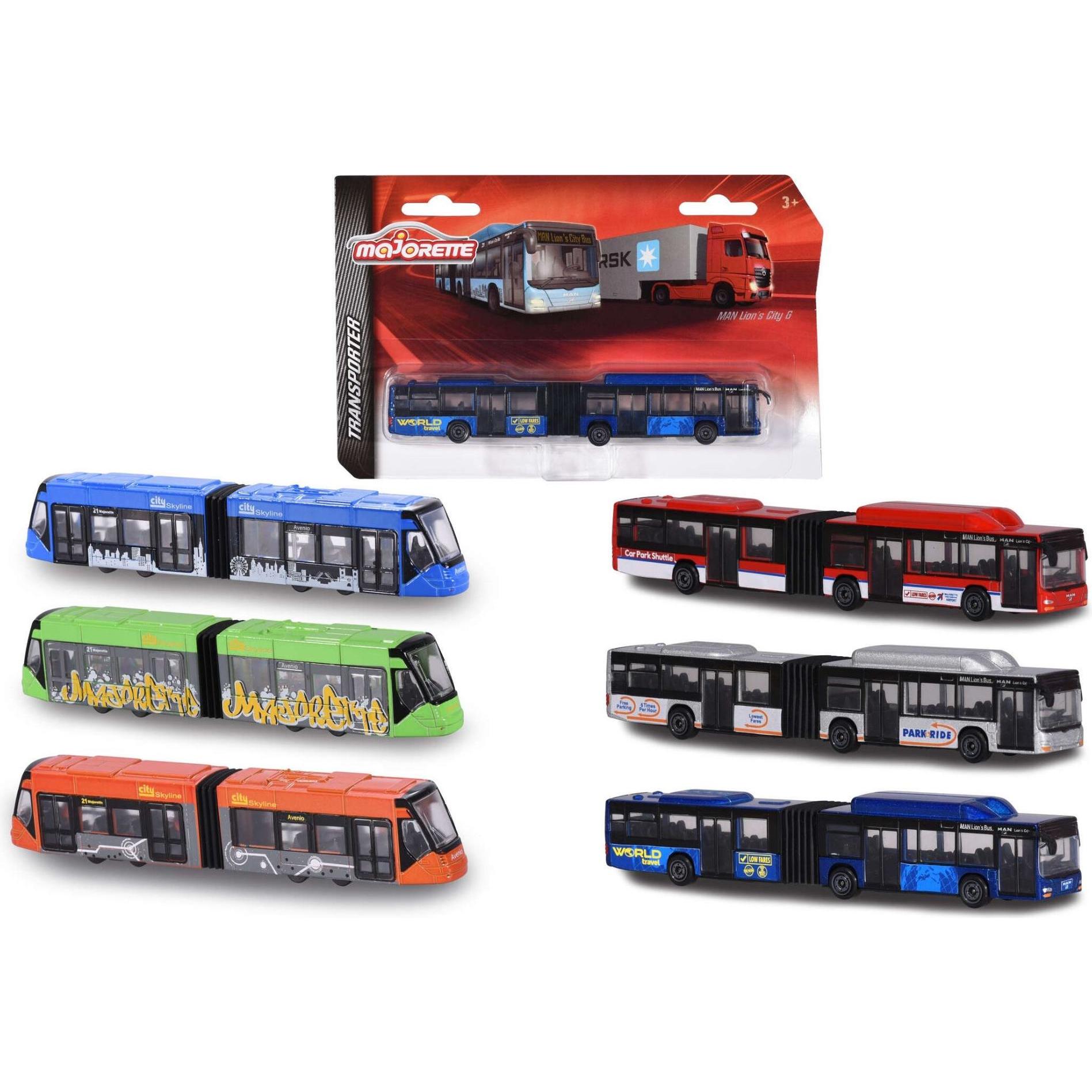 Majorette Man City Bus und Siemens Avenio Tram