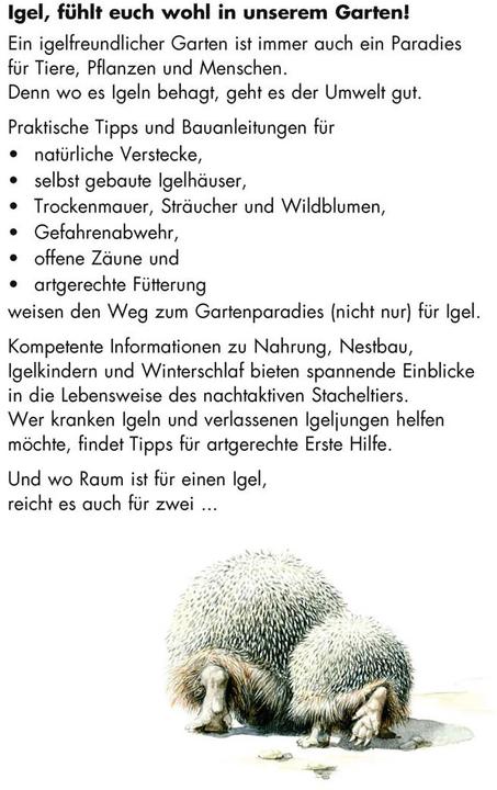 Produktbild Der igelfreundliche Garten (Deutsch, Margret Schneevoigt, Wolf Richard Günzel, 2012)