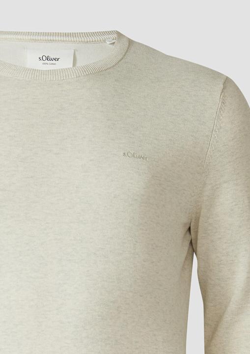 Produktbild s.Oliver Strickpullover Strickpullover mit Logo-Stickerei (XXL)