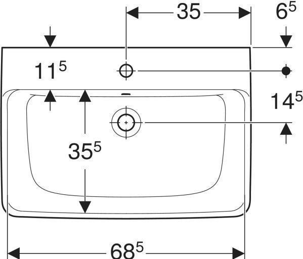 Produktbild Geberit Waschtisch Renova Plan 70 cm wei 501644001 (480 mm, 700 mm)