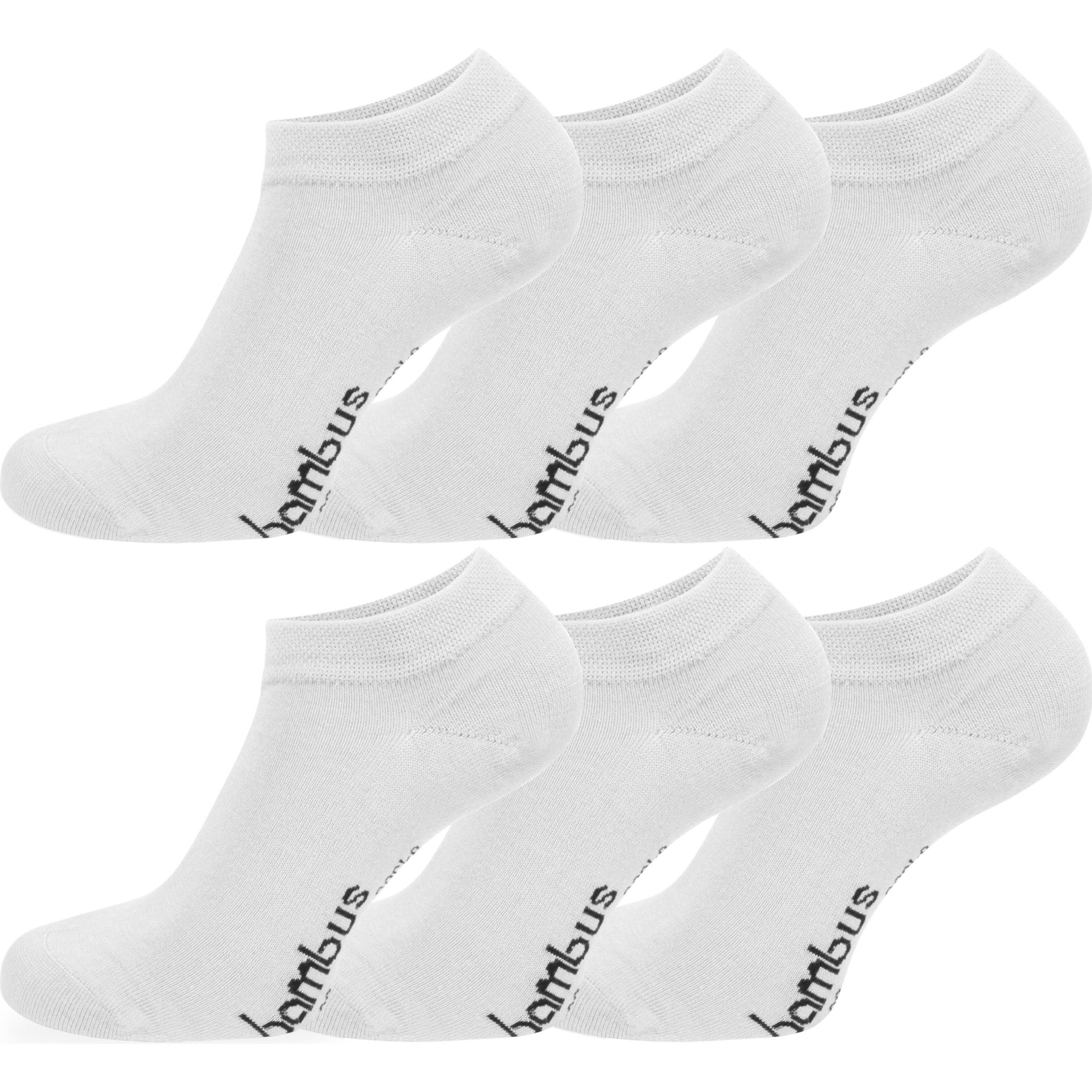 Normani, Herren, Socken, 6 Paar Bambus-Gesundheitssocken Sneakers, Weiss, (6er Pack, 47 - 50)